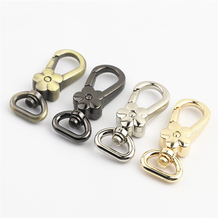 13mm Flower Shape Swivel Clasp Keyring Lobster Handbag Hardware Accessories Bag Snap Hook