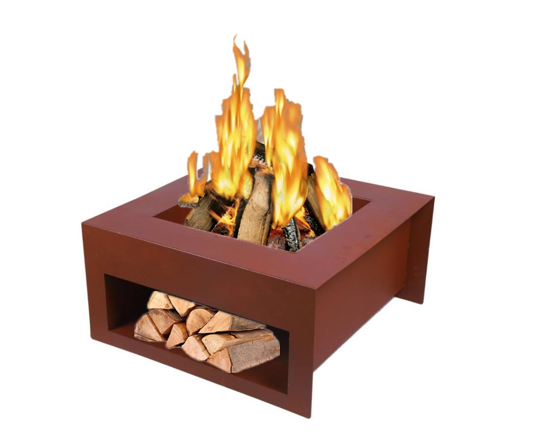 outdoor Corten Steel fire pit table