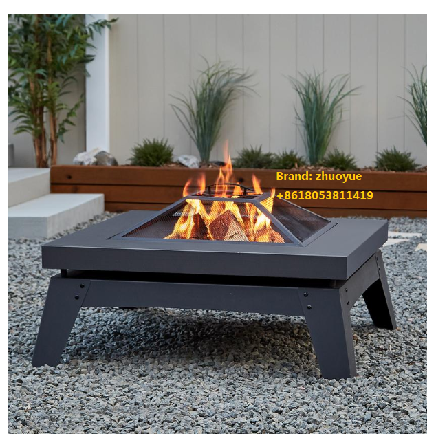 One stop delivery BBQ square fire pit stove with spark screen