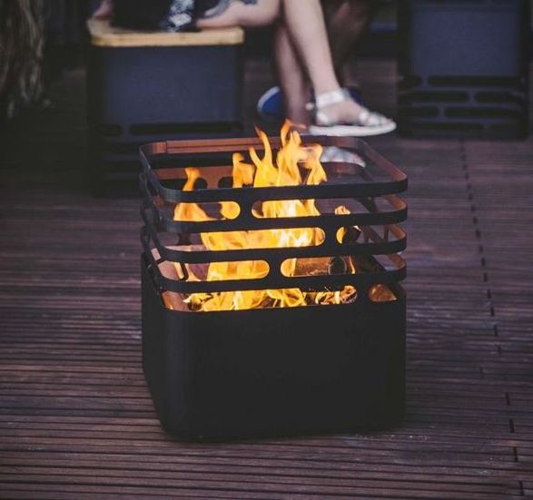 Outdoor Garden Fire Basket 32 Inches BBQ Cooking Fire Pit