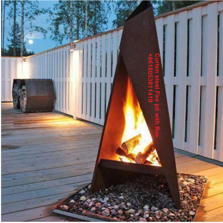 Black Elevated Tall Fire Pit Burning Metal Rack for Firewood outdoor wood burning fireplace