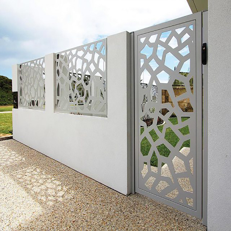 Residential outdoor decorative metal fence panels