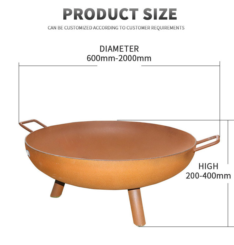 Large Outdoor powder coating Steel Fire Pit Portable Wood Burning Smokeless Fire Pit