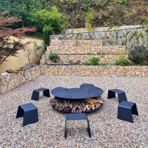 Best selling modern patio furniture sets smokeless fire pit outdoor wood burning firepit table