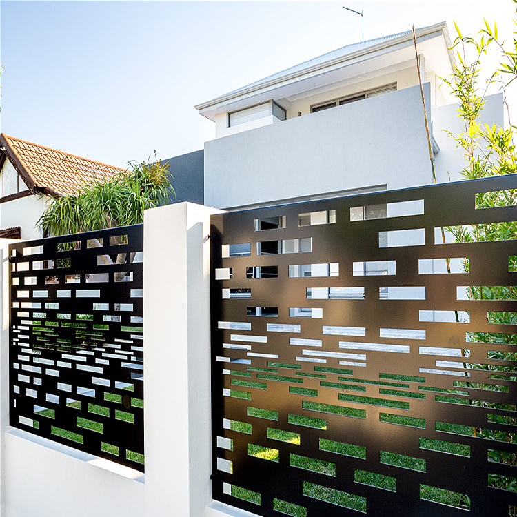 Residential outdoor decorative metal fence panels