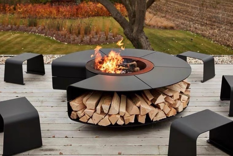 Best selling modern patio furniture sets smokeless fire pit outdoor wood burning firepit table