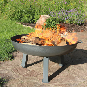 Small and convenient outdoor cooking grill Corten steel fire bowl and ring grill fire pit