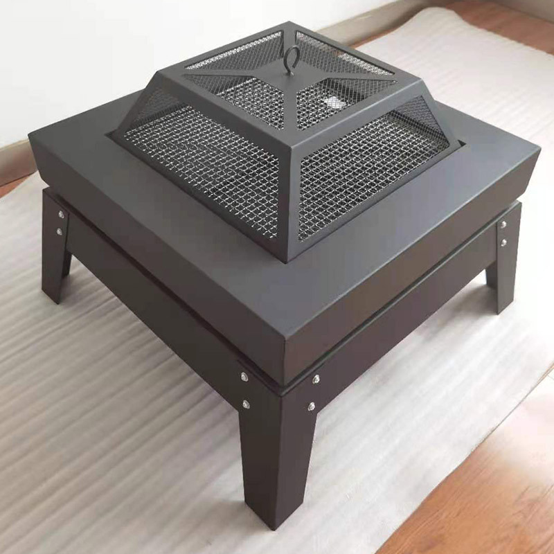 One stop delivery BBQ square fire pit stove with spark screen