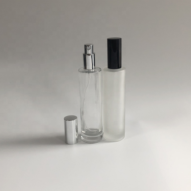 85ml Glass Cylindrical Frosted Bottle Plastic Spray Tubular Frosted Perfume Glass Spray Bottle Black Pump Sprayer