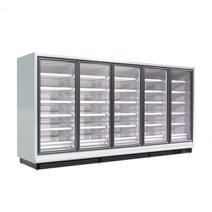 Quick frozen supermarket display freezer stainless steel freezer for seafood meat commercial fridge freezer