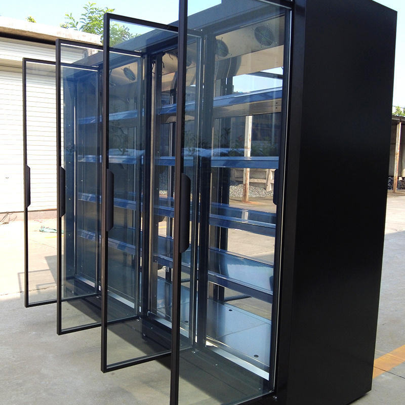 Supermarket Commercial Vertical Upright Freezers Display Beverage Cooler Refrigerator Showcase With Glass Door Freezer