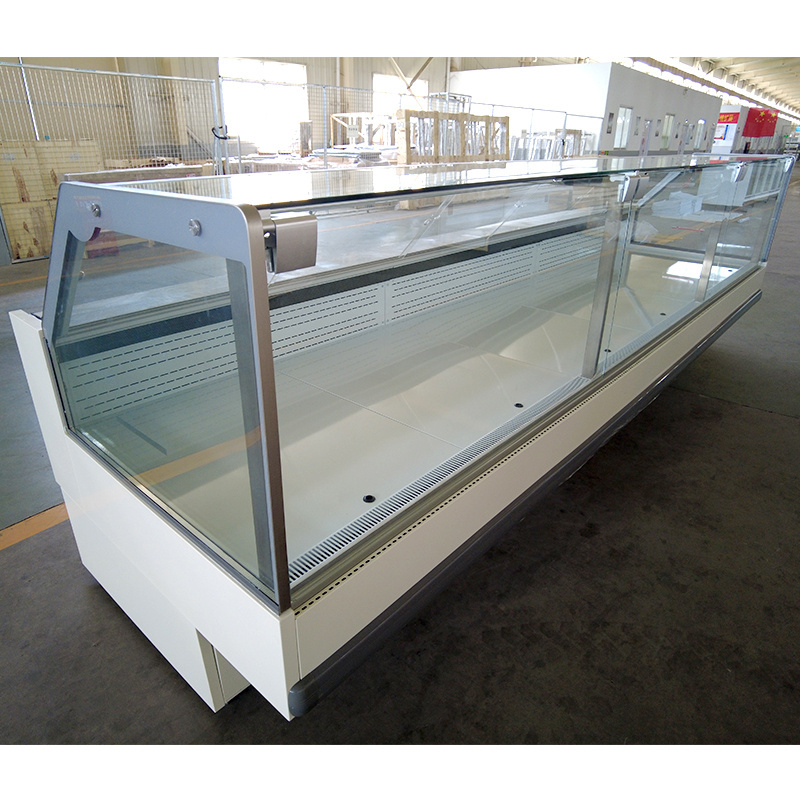 Supermarket refrigerator freezer corner fresh meat chiller/commercial deli display refrigerator fresh fish service counter