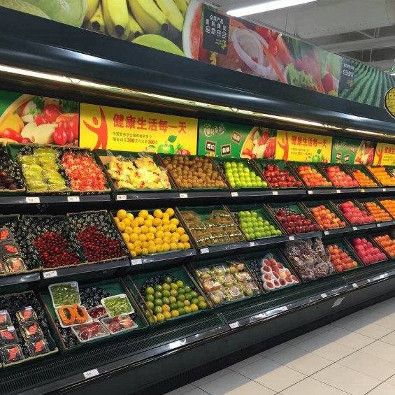 Fruits And Vegetables Display Refrigerator Commercial Fridge as Supermarket Refrigerator and Freezer