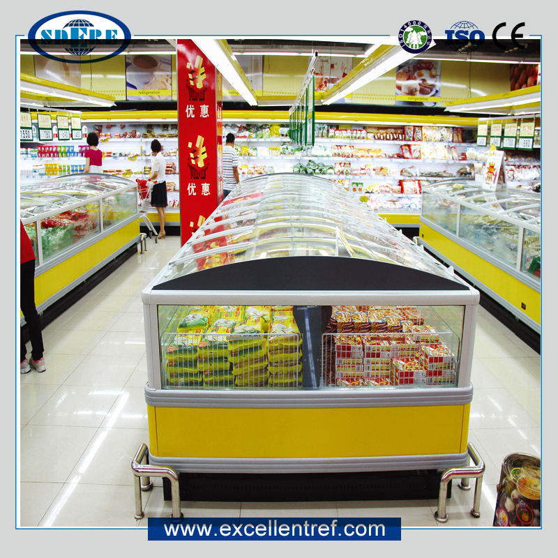 Commercial Sliding Double Door Glass Door Meat Ice Cream Refrigerator Ice Cream Fast Food Display Freezer