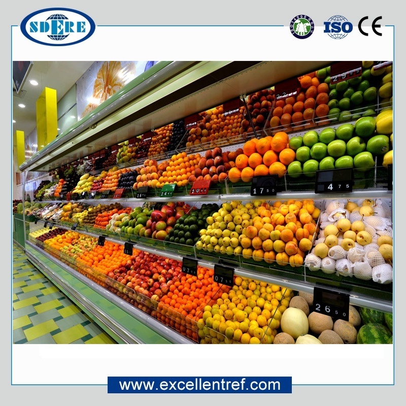 Fruits And Vegetables Display Refrigerator Commercial Fridge as Supermarket Refrigerator and Freezer