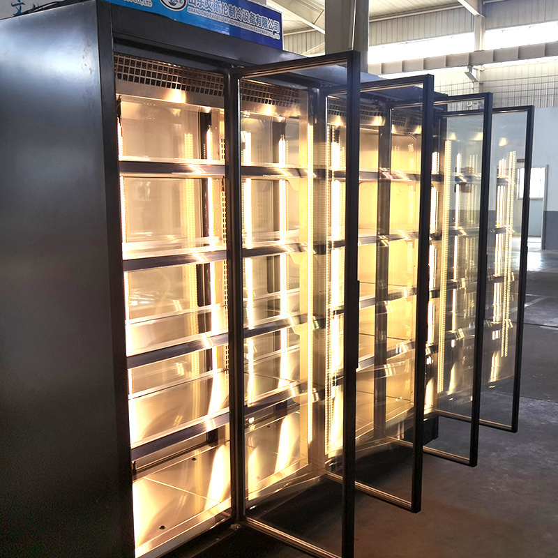 Supermarket Commercial Vertical Upright Freezers Display Beverage Cooler Refrigerator Showcase With Glass Door Freezer