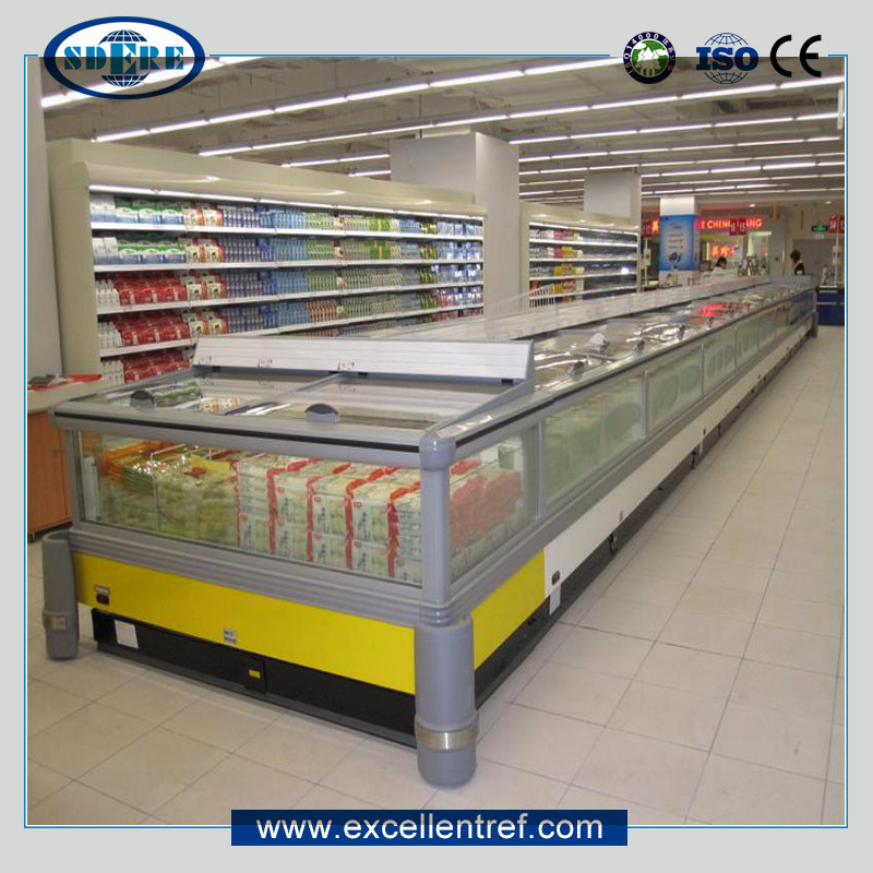 Commercial Sliding Double Door Glass Door Meat Ice Cream Refrigerator Ice Cream Fast Food Display Freezer