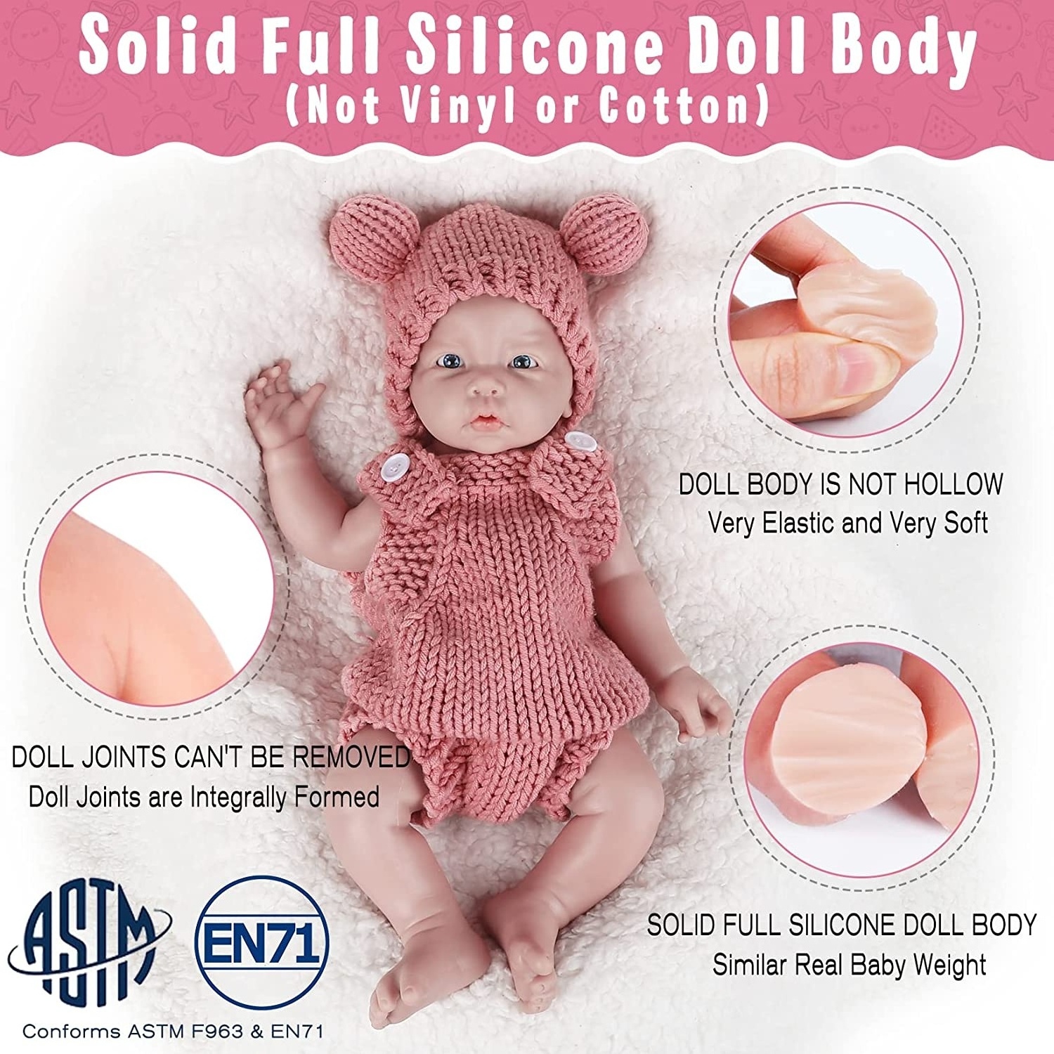 17 inch Realistic Full Silicon Reborn Baby Doll Look Real Not Vinyl Dolls