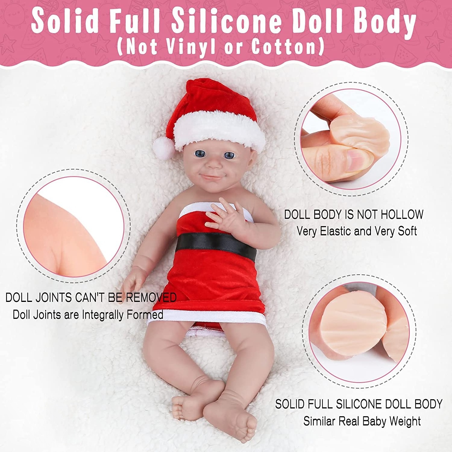 18 Inch Silicone Full Body Realistic Newborn Baby Dolls Lifelike Reborn Babies