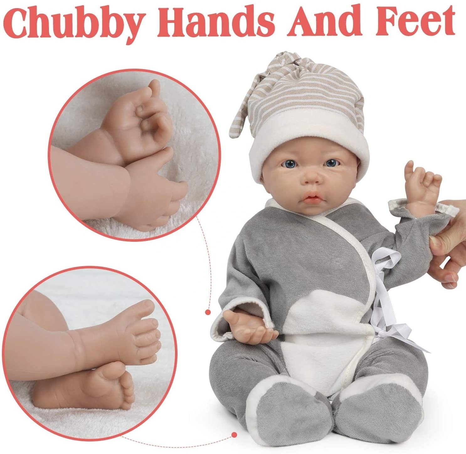 17 inch Realistic Full Silicon Reborn Baby Doll Look Real Not Vinyl Dolls