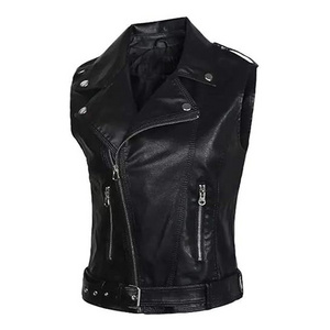 Breathable Customized Good Quality Top Design Leather Vest Top Design Waistcoat Good Quality 2023 Leather Vests