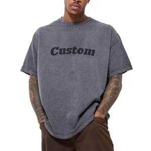 High Quality Unisex Casual Custom Boxy Fit Blank Tee Shirts Blank Oversized Heavy Cotton T Shirt Boxy Cropped T Shirt Men