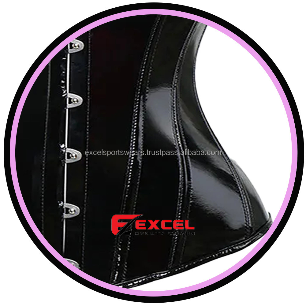 2024 SALE Custom Women Latex PVC Leather Slimming Girdle Belt Body Shaper Tummy Control Overbust Steel Bone Corset Waist Trainer