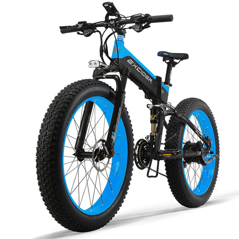 21-speed mountain bike 1000w electric bicycle 48v 14.5ah lithium battery ebike 26 inch fat tire folding electric bike