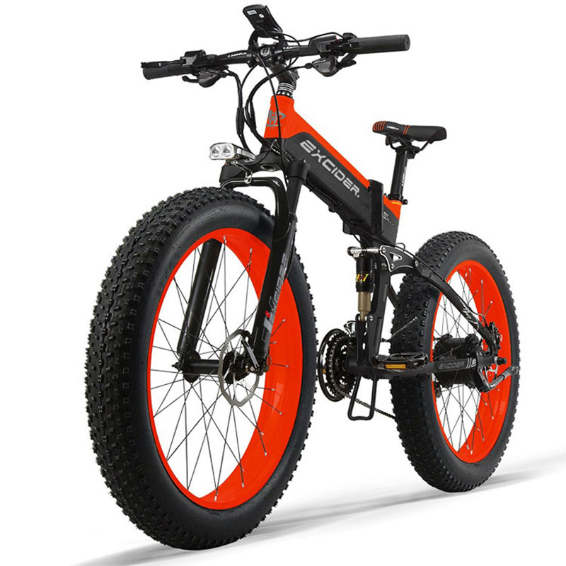 21-speed mountain bike 1000w electric bicycle 48v 14.5ah lithium battery ebike 26 inch fat tire folding electric bike