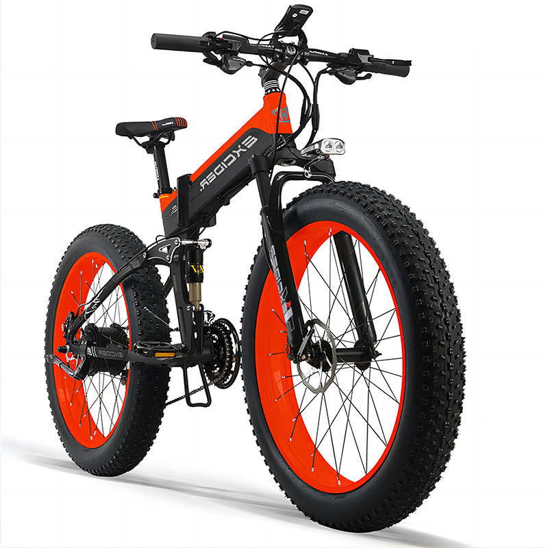 US UK Warehouse CE E-Bike For Adult 21 Speed 1000W Strong Electric Foldable Bike 17.5AH 26inch Fat Tyre Mountain Electric Bike