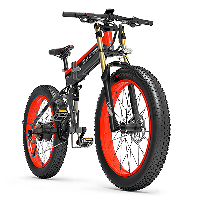 US EU Warehouse High Quality 1000W Electric Mountain Bike 17.5AH Lithium Battery ebike 26inch Fat Tire Folding Electric Bicycle