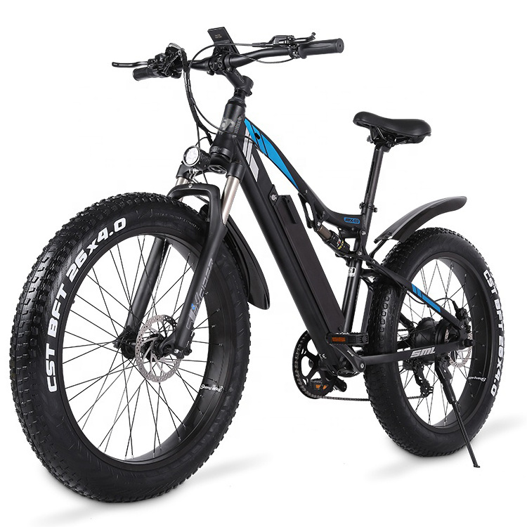 48V 1000W Power China Cheap Full Suspension 26inch flat land mountain Fat tire electric mountain bike motorbike exercise bicycle