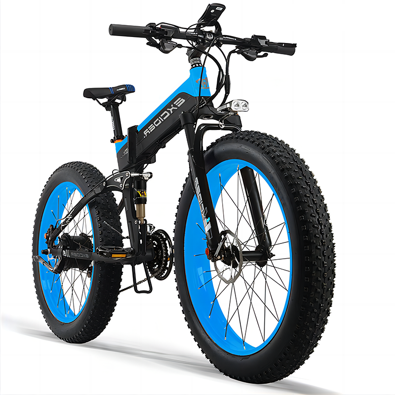 US UK Warehouse CE E-Bike For Adult 21 Speed 1000W Strong Electric Foldable Bike 17.5AH 26inch Fat Tyre Mountain Electric Bike