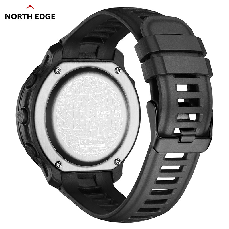 NORTH EDGE MARS Pro Men's Sports Digital Watch Carbon Fiber Case Watches Altimeter Barometer Compass Waterproof 50M