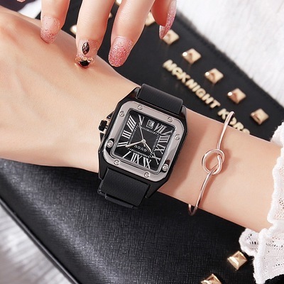 GUOU Women Watches 8154 Fashion Elegant Ladies Quartz Bracelet Waterproof Silicone Watch Women Wristwatch Relogio Feminino