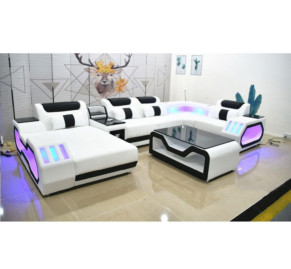 Modern Multifunctional Sofa Living Room With Led Light Combination Functional Sofa