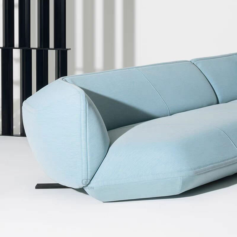 Italian Style Sofa Modern Minimalist Blue Velvet Corner Large Apartment Designer Living Room Furniture