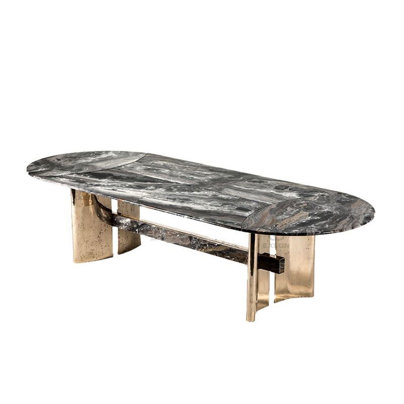 Italian Light Luxury Marble Table Modern Simple Composite Villa High-end Chang Square Luxite Table