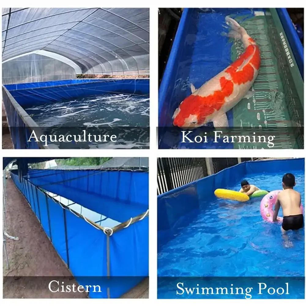 Customize Large PVC Canvas Fish Pond Square Stand Fish Pond Outdoor Aquaculture Equipment