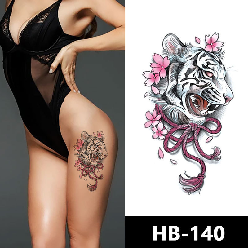 Large Half Arm Sleeve Temporary Tattoos Waterproof and Water Transfer Paper Wolf Tiger Lion Owl Skull Design for Men Women