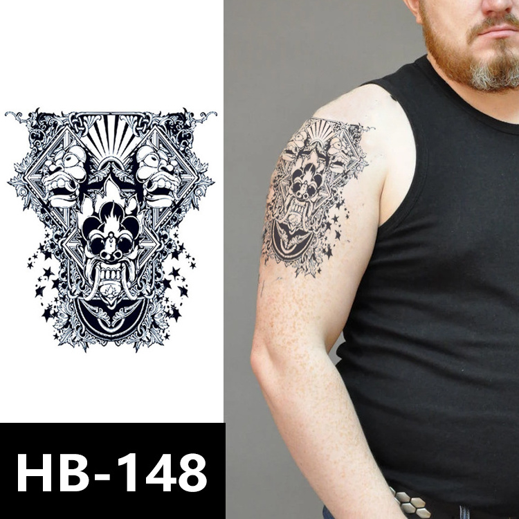 Large Half Arm Sleeve Temporary Tattoos Waterproof and Water Transfer Paper Wolf Tiger Lion Owl Skull Design for Men Women