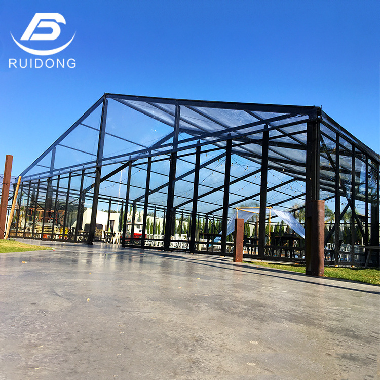 Black Frame Clear  For Wedding Party Event Aluminum Industrial Tent A Shape Big Outdoor Design  glass Transparent tent