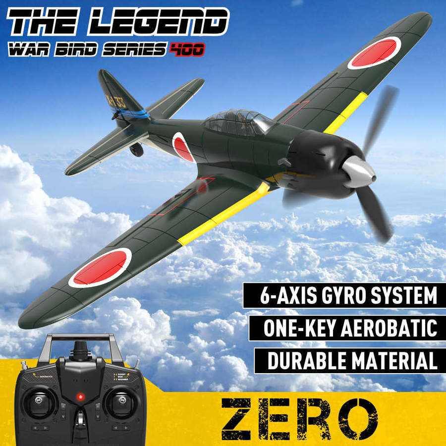 Volantex Zero Fighter 4-CH RC Airplane Electric Battery Color Box Outdoor Foam Airplane EPP Radio Control Plane Foam Green