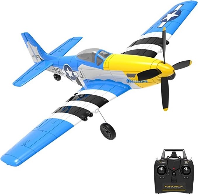 Volantex P51D 400mm Blue RC Model Airplane 4CH 2.4G Outdoor plane For Kid Birthday Gift