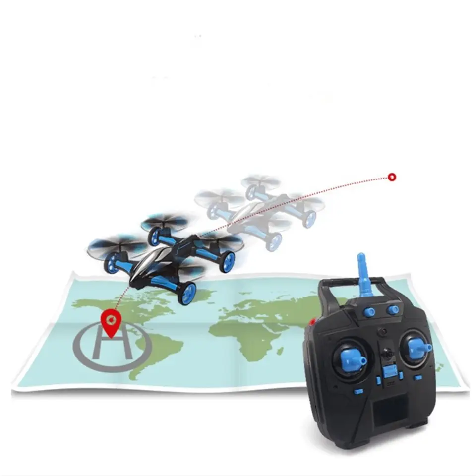 Global Drone 2.4G Remote Control Drone Land and Air 2 in 1 UFO Flying Car Drones Air Ground Quadcopter with LED light