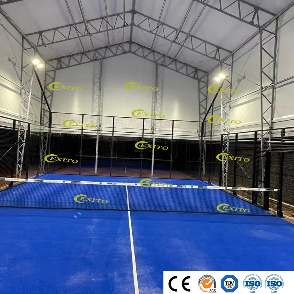 EXITO Professional Cover For Padel Court Roof,Panoramic Paddle Tennis Court With Roof