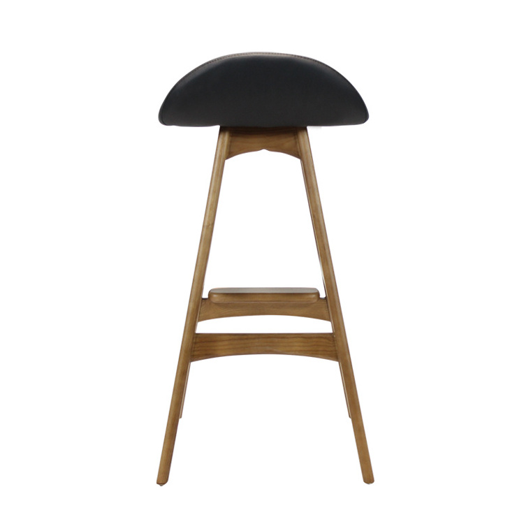 Nordic Pub Cafe Home Kitchen upholstered Fabric High Counter Chair Wooden Swivel Island Bar Stool