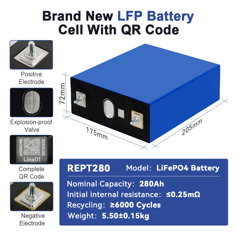 EU Stock Grade A 3.2V Lifepo4 320Ah 315Ah 310Ah 304Ah 300Ah 280Ah bateria Lifepo4 REPT CATL Envision Hthium Lithium Ion Akku