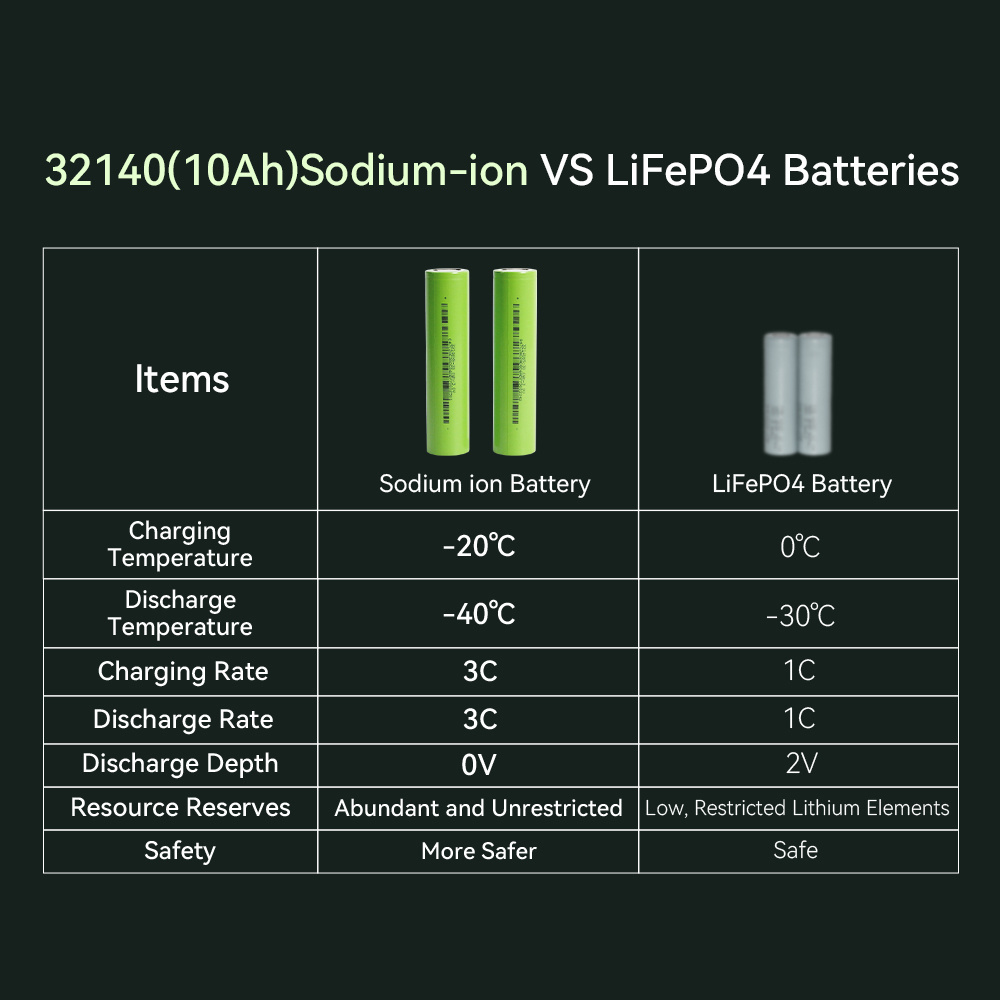 Electric Scooter Hina Battery 32140 SIB 3V 10Ah Sodium Ion Akku EV Natrium ionen batterie 12V 24V Solar Energy Storage System