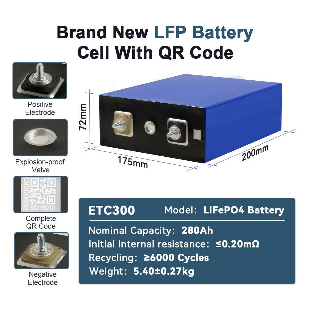 EU Stock Grade A 3.2V Lifepo4 320Ah 315Ah 310Ah 304Ah 300Ah 280Ah bateria Lifepo4 REPT CATL Envision Hthium Lithium Ion Akku